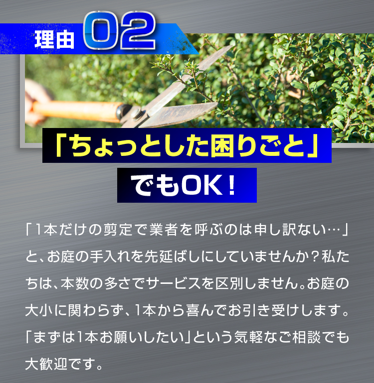 理由02 「ちょっとした困りごと」でもOK！